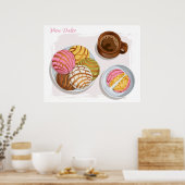Poster Cuisine mexicaine Concha Pan Dulce & Champurrado M (Cuisine)