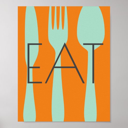 Poster cuisine moderne chic citation mur art manger (Devant)