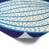 Poster Cuisine motif sans soudure avec méduse, coquilles, (Coin)