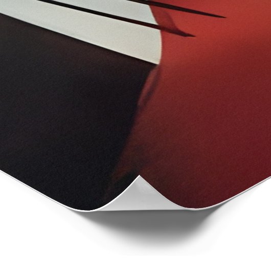 Poster Cuisine rouge turquoise or imaginaire Abstrait aff (Coin)