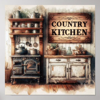 Poster Cuisine rustique de campagne 1