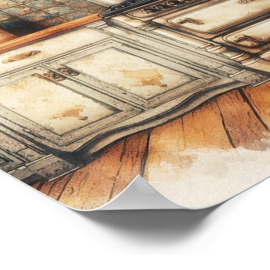 Poster Cuisine rustique de campagne 3 (Coin)