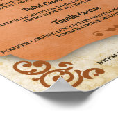 Poster Cuisine rustique toscane occidentale menu du dîner (Coin)