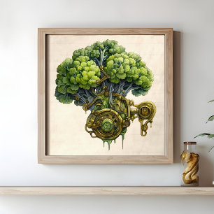 Poster Cuisine Steampunk art, Broccoli