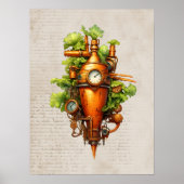 Poster Cuisine Steampunk art, Carotte (Devant)