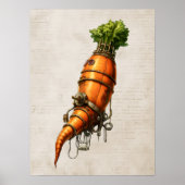 Poster Cuisine Steampunk art, Carotte (Devant)