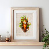 Poster Cuisine Steampunk art, Carotte