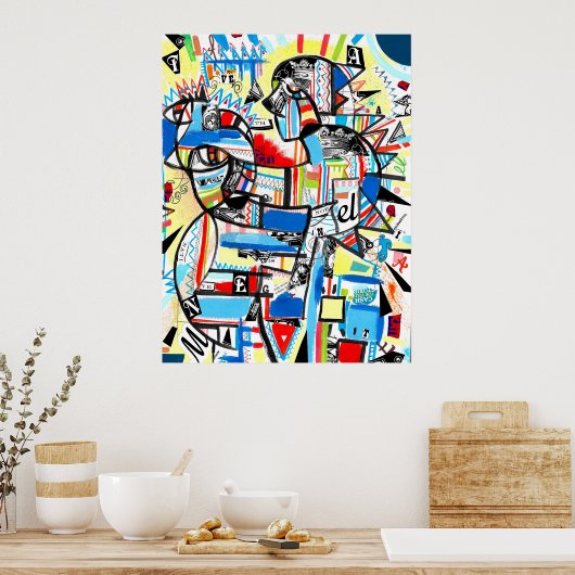 Poster Cuisinier bleu (Cuisine)