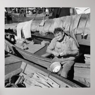 Poster Cuisinier de bateau de pêche - Noël 1938