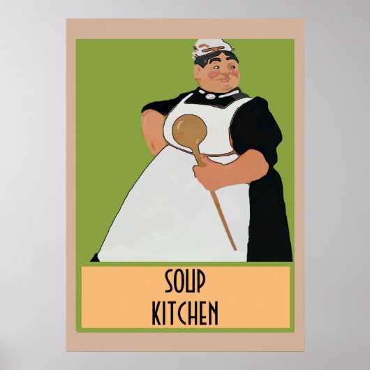 Poster Cuisinier de soupe, ajouter un texte sur l'affiche (Devant)