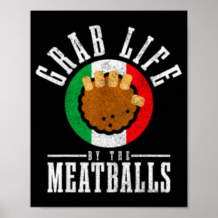 Poster Cuisinier Italien Saisir La Vie Par La Viande Drôl
