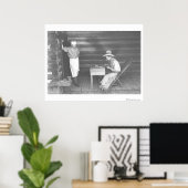 Poster Cuisinier regardant jouer aux cartes de cowboy 2 (Bureau à domicile)