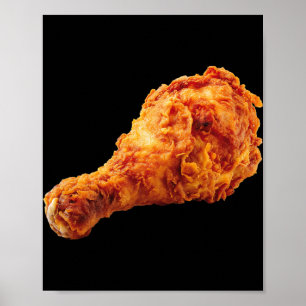 Poster Cuisse de poulet frit drôle de nourriture déguisem