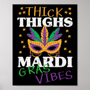 Poster Cuisse Épaisse Mardi Gras Vibes Salle de gym Gras