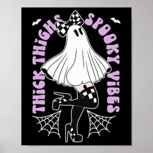 Poster Cuisse Vibes Éffrayantes Cute Ghost Halloween chau