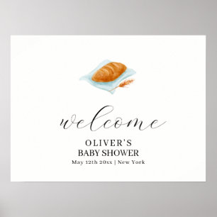 Poster Cuisson Rustique Dans Le Baby shower Du Four Bienv