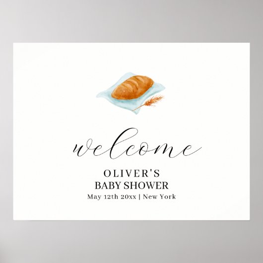 Poster Cuisson Rustique Dans Le Baby shower Du Four Bienv (Devant)