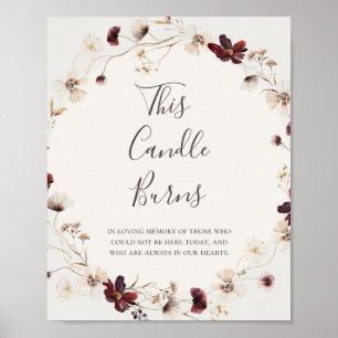 Poster Cuivre Bourgogne Fleur sauvage Beige Cette bougie