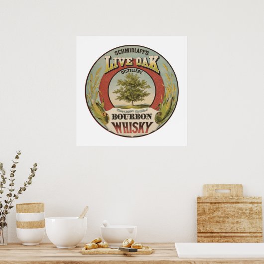 Poster Cuivre fin Distillé Bourbon Whisky. (Cuisine)