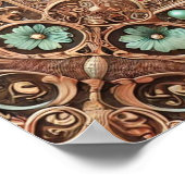 Poster Cuivre Turquoise Fillagreement Frame Bible Versets (Coin)