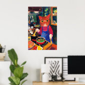 Poster Culinary Cat Art Print Whimsical Kitchen Wall (Bureau à domicile)