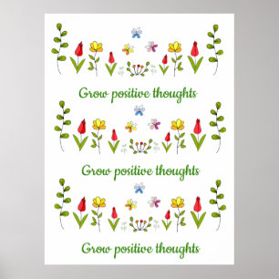 Poster Cultiver des pensées positives fleurs