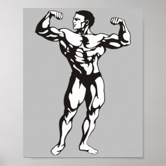 Poster culturiste musculaire homme humain