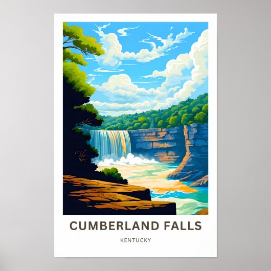 Poster Cumberland Falls Kentucky Travel Print (Devant)