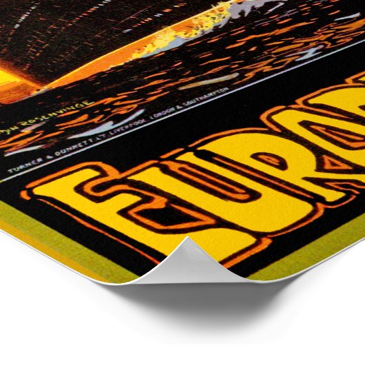 Poster Cunard Europe-Amérique (Coin)