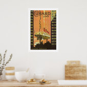Poster Cunard Europe-Amérique (Cuisine)