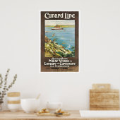 Poster Cunard Line Itinéraire le plus rapide vers Londres (Cuisine)