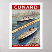 Poster Cunard Queens (Devant)