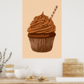 Poster cupcake au chocolat (Cuisine)