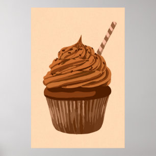 Poster cupcake au chocolat