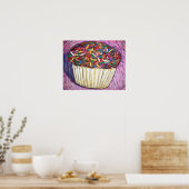 Poster "Cupcake au chocolat avec arroses" (Cuisine)