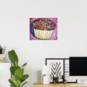 Poster "Cupcake au chocolat avec arroses" (Bureau à domicile)
