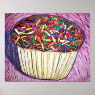 Poster "Cupcake au chocolat avec arroses"