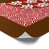 Poster Cupcake au chocolat sur Motif rouge et blanc (Coin)