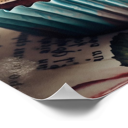 Poster Cupcake aux fleurs (Coin)