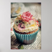 Poster Cupcake aux fleurs (Devant)