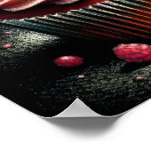 Poster Cupcake aux fraises de dessin pastel (Coin)