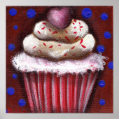 Poster Cupcake avec coeur (Devant)