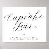 Poster Cupcake Bar Chic Fête des mariées ou signe Mariage (Devant)