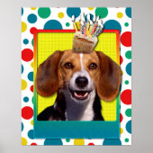 Poster Cupcake d'anniversaire - Beagle (Devant)