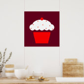Poster cupcake de cerise (Cuisine)