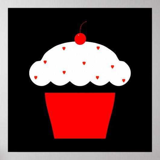 Poster cupcake de cerise (Devant)