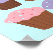 Poster Cupcake délice avec bordure rose (Coin)
