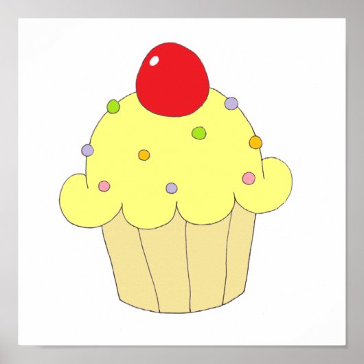 Poster Cupcake jaune (Devant)