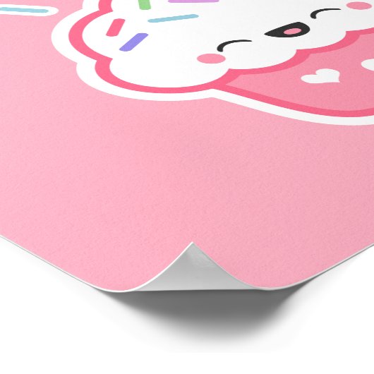 Poster Cupcake mignonne avec arroses (Coin)