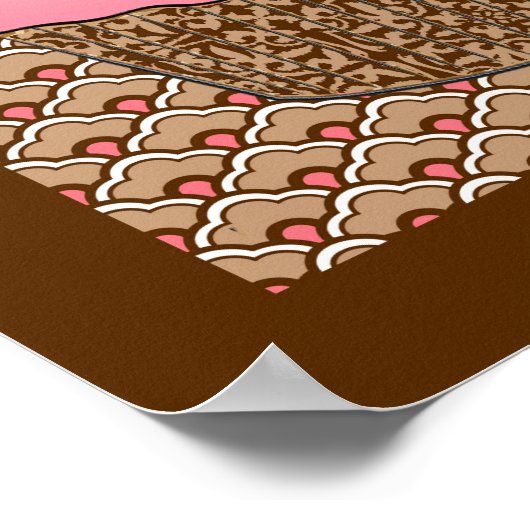 Poster Cupcake rose fraise (Coin)